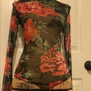 Printed mesh bodysuit